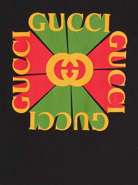 gucci logo cotton t shirt|vintage gucci logo t shirt.